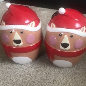 Magenta Holiday Bear Cookie jar (only 1 available)